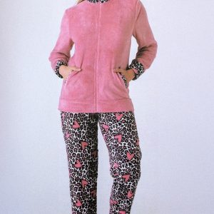 Pigiama donna pile aperto Karlpiù KF7226