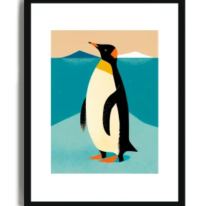 Pinguino Illustrazione - Poster con cornice