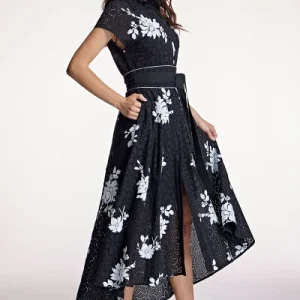 Abito chemisier in cotone ricamato ALBA CONDE